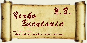 Mirko Bucalović vizit kartica